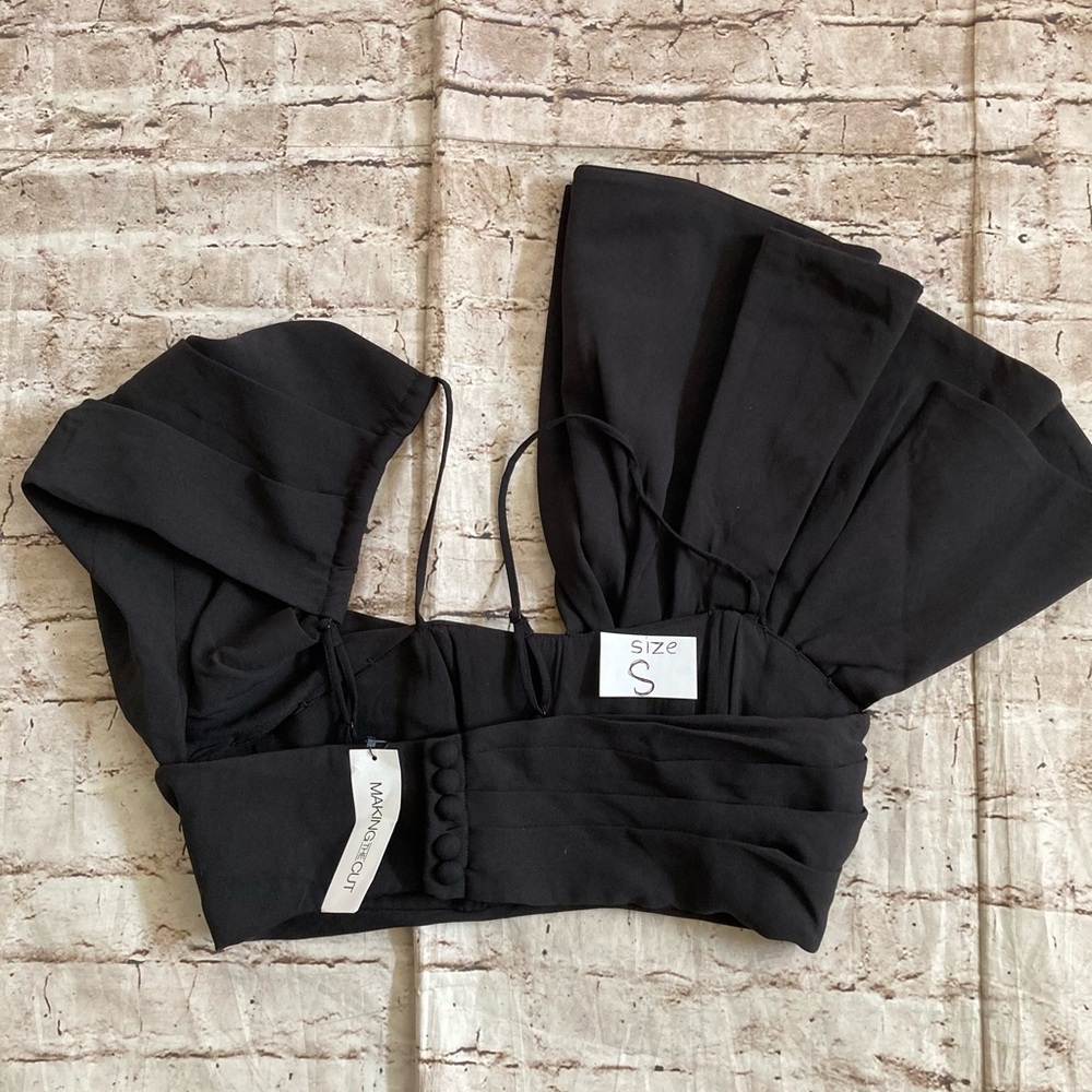 NWT Making The cut Black detailed cropped top size S ,M ,& L. - Picture 12 of 16